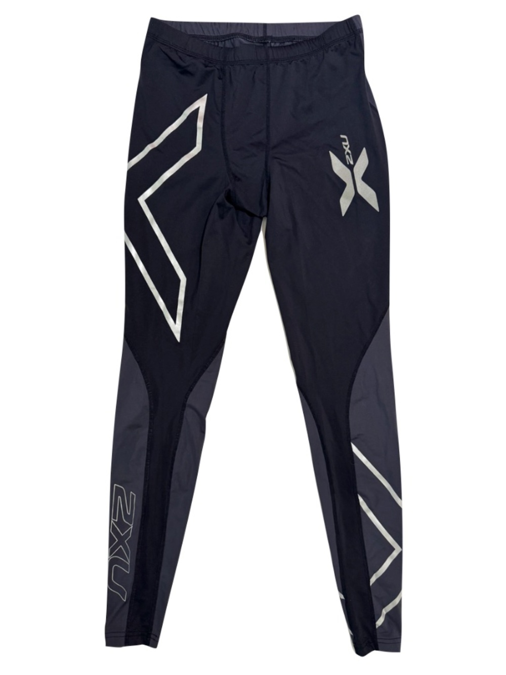 2XU Elite Men's Compression Running Tights in Black and Gray Size Medium Tall
